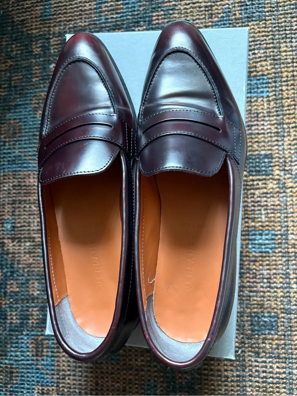 Everlane Women's Burgundy Patent Leather Loafers